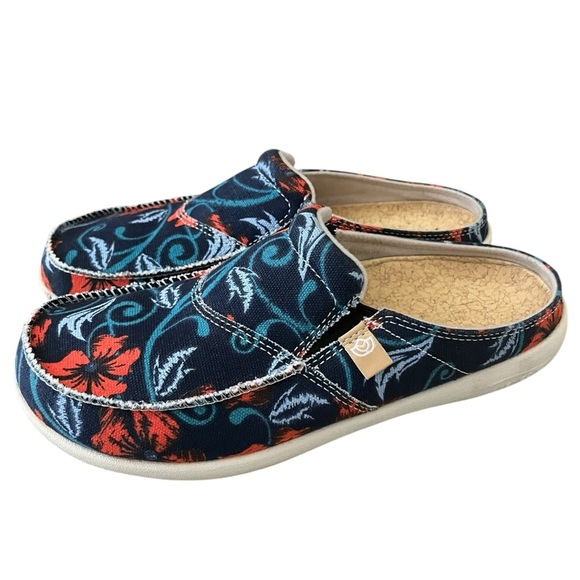 Spenco Siesta Solstice Poppy Print Slide Lightweight Slip On Arch Support Size 8 - Picture 1 of 10